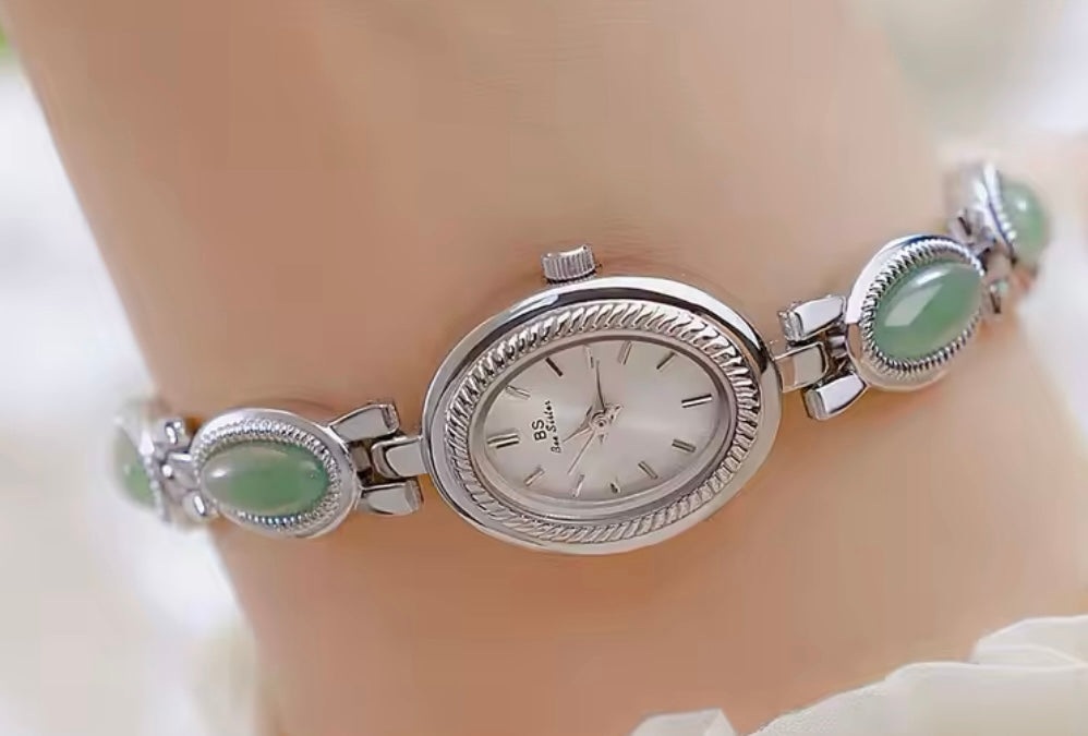 Silver Emerald Watch